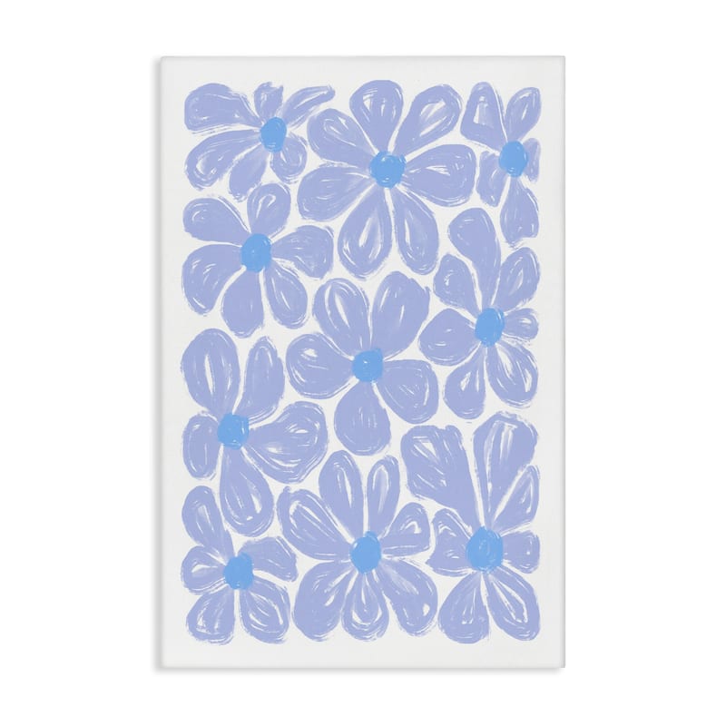Stupell Blue Blooms Patterned Canvas Wall Art Design By Martina Pavlova - 16 x 24