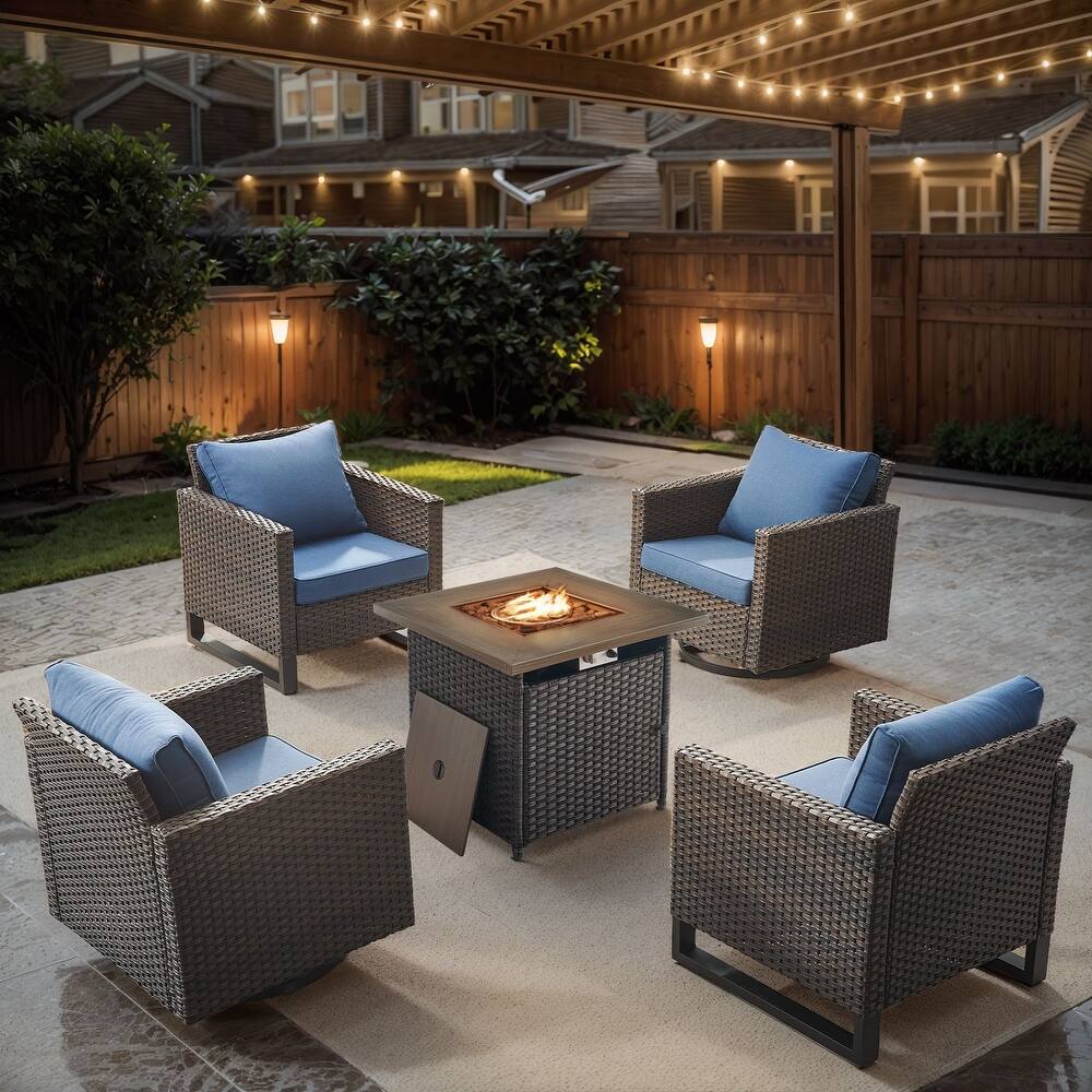Gymojoy Outdoor Fire Pit Conversation Set, Patio Furniture with Cushions