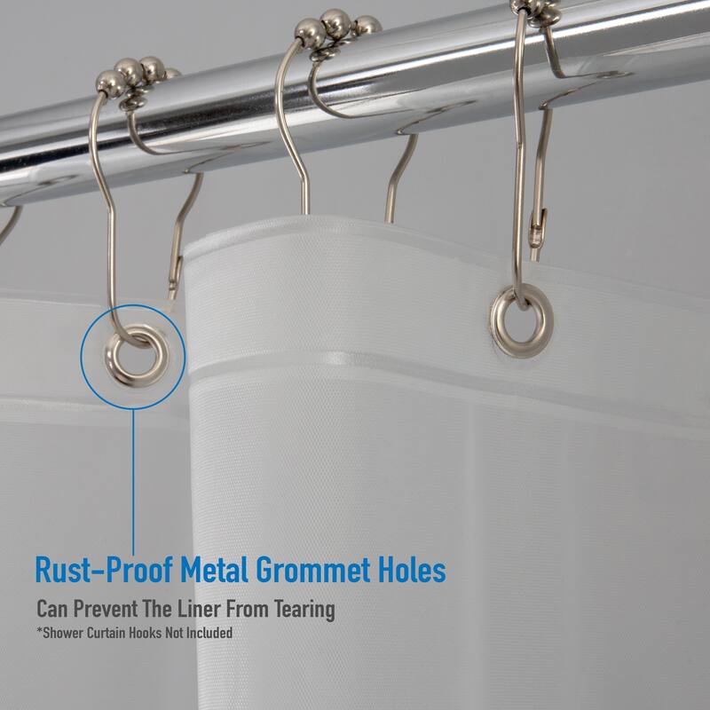 Bath Bliss 2 Pack Heavy Weight Shower Liner in Frost