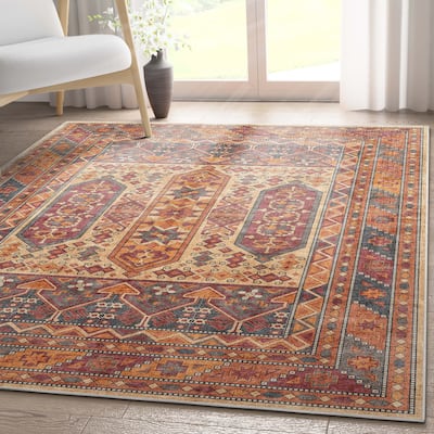 Well Woven Apollo Praha Tribal Machine Washable Area Rug