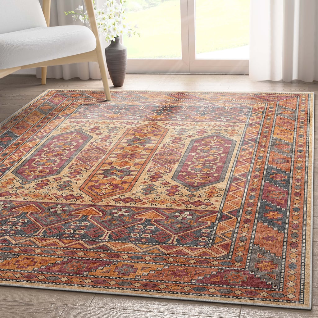 Well Woven Apollo Praha Tribal Machine Washable Area Rug