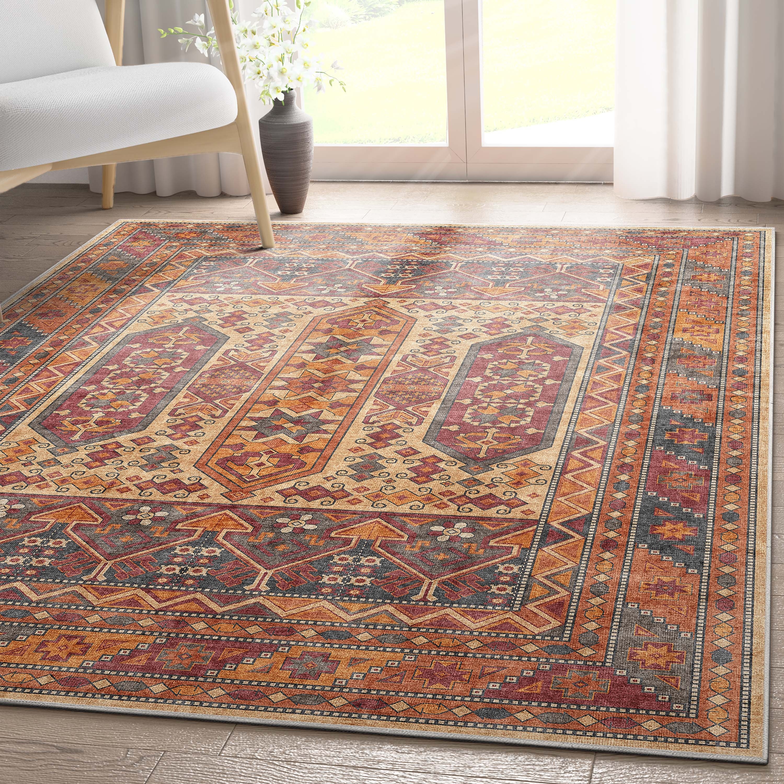Well Woven Apollo Praha Tribal Machine Washable Area Rug