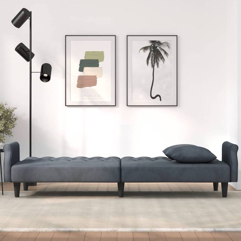 vidaXL Sleeper Sofa with Armrests Velvet Couch Sofa Bed Recliner Loveseat - 85" x 35" x 27.6"