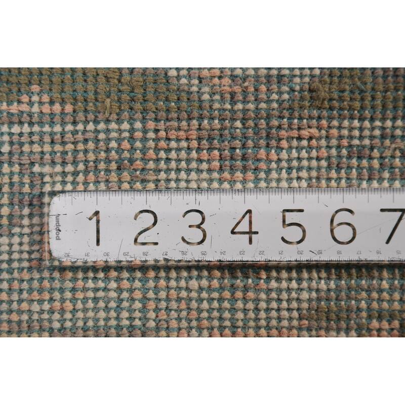 Green Oushak Oriental Runner Rug Handmade Wool Carpet - 2'6"x 9'8"