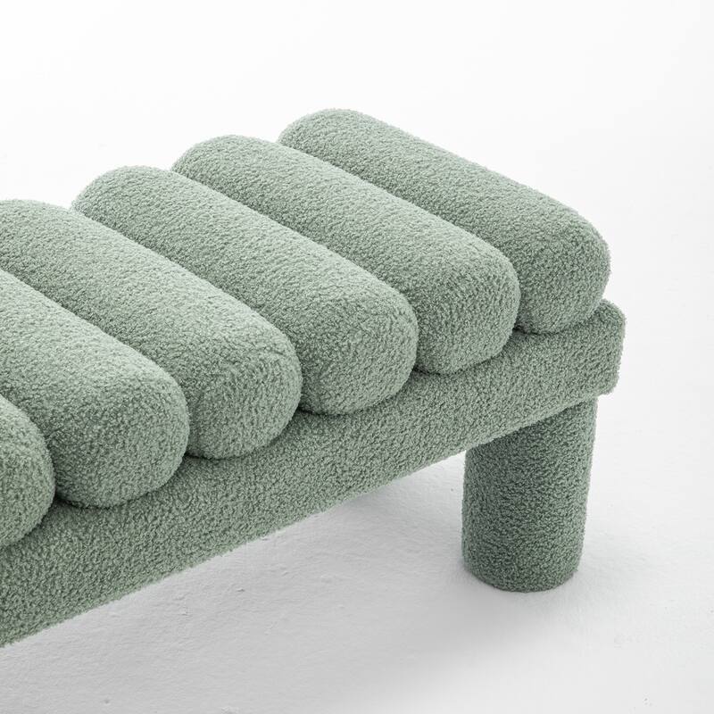 SEYNAR Modern Teddy Velvet Upholstered Rentangle Ottoman