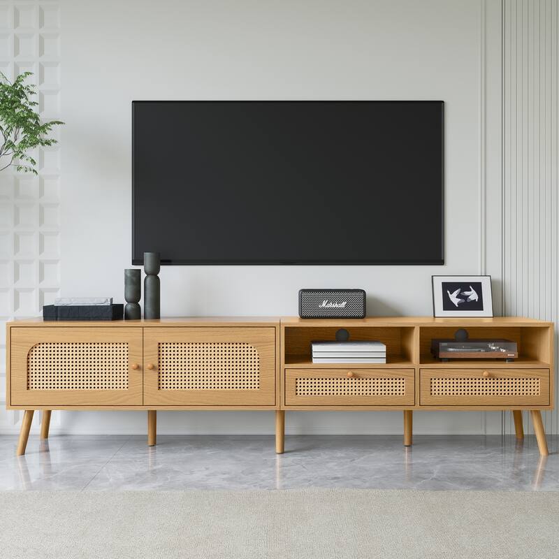 Boho TV Stand for TVs up to 80'' , Modern Farmhouse Media Console