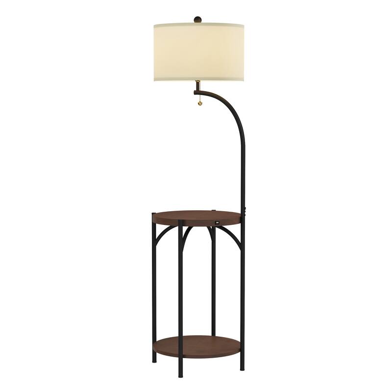 Lavish Home LED Floor Lamp and Table with USB Port - ‎16 in x 16 in 58 in