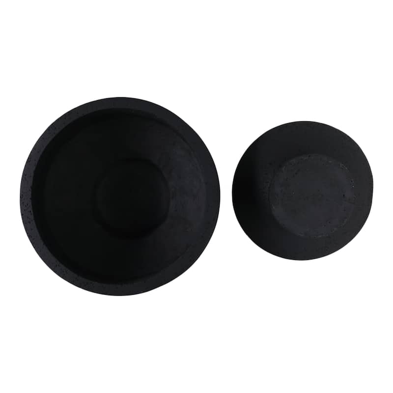 Pottery Fiberglass Planters Decorative Elevated Bowl Design (Set of 2) - 20" x 20" x 8"