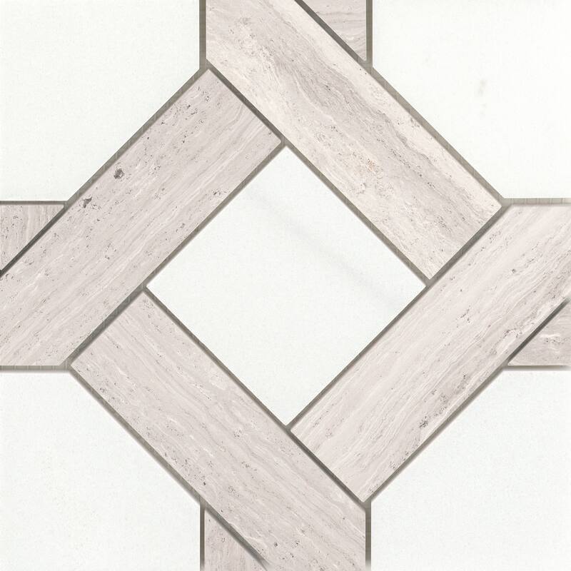 Emser Tile Alluro - 9" x 9" Square Basketweave Mosaic Wall Tile -