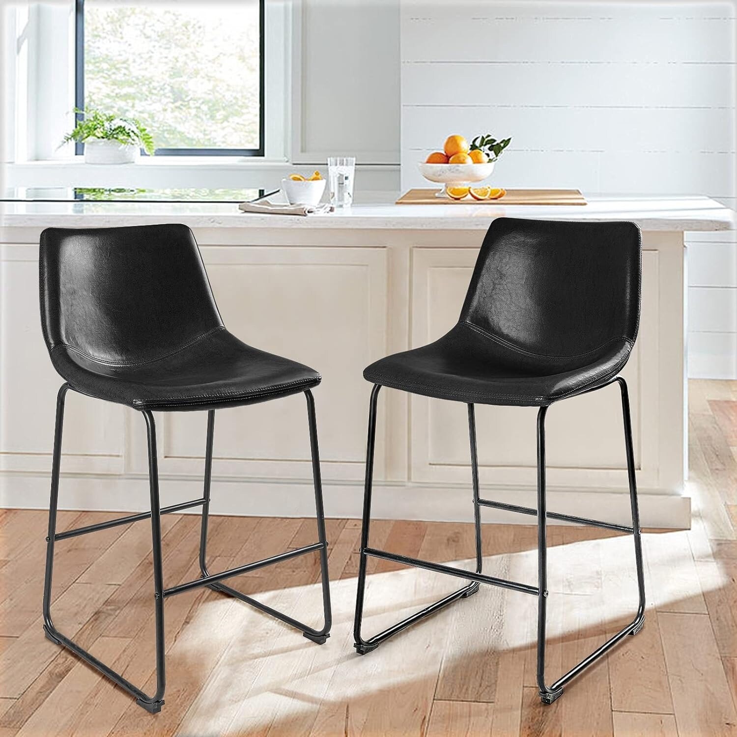 Bossin 18 26 30 inch Bar Stools Set of 2 Counter Height Bar Stools with Back Modern PU Leather Stools with Footrest Bed Bath Beyond 34820354