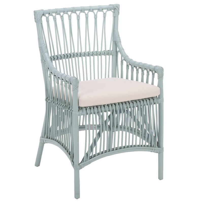 SAFAVIEH Zorianna Solid Wood Dining Chair with Cushion (Fully Assembled) - 22"W x 22"D x 36"H