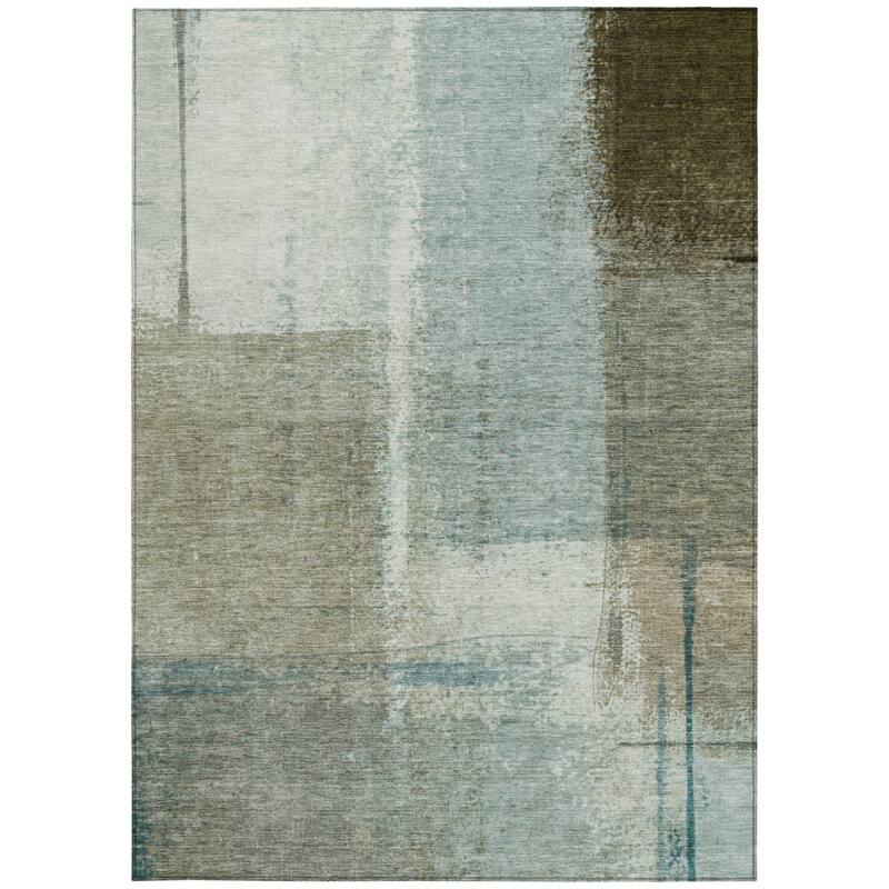 HomeRoots Abstract Transitional Rectangle Outdoor Rug