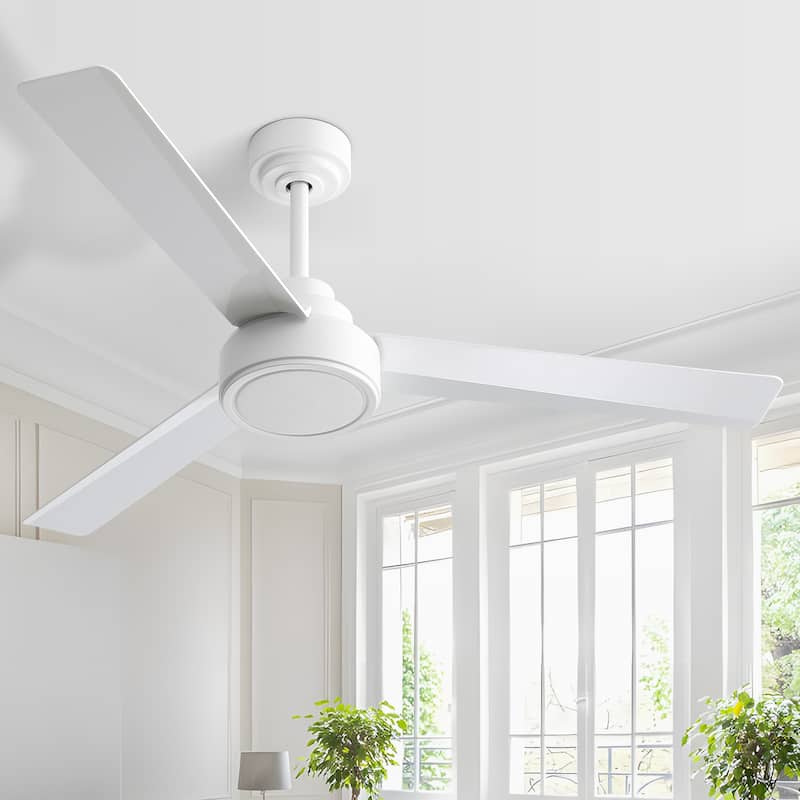 52 inch Modern Ceiling Fan With Remote Control(No Light),6 WInd Speed,Reversible Airflow - white