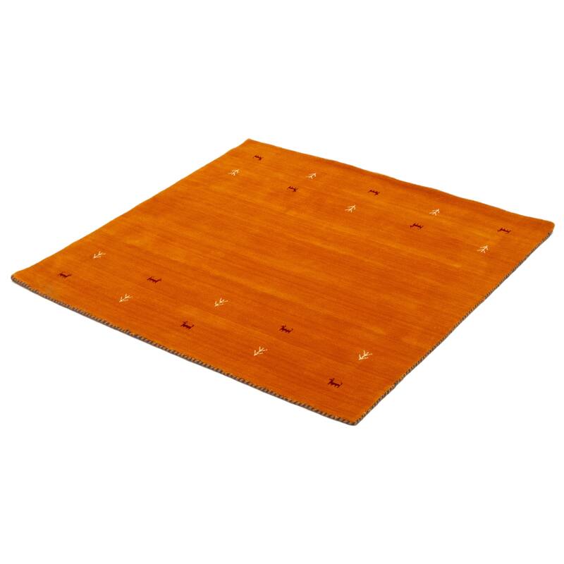 Kashkuli Gabbeh Burnt Orange Rug 4'11" x 4'10" - 4'11 x 4'10