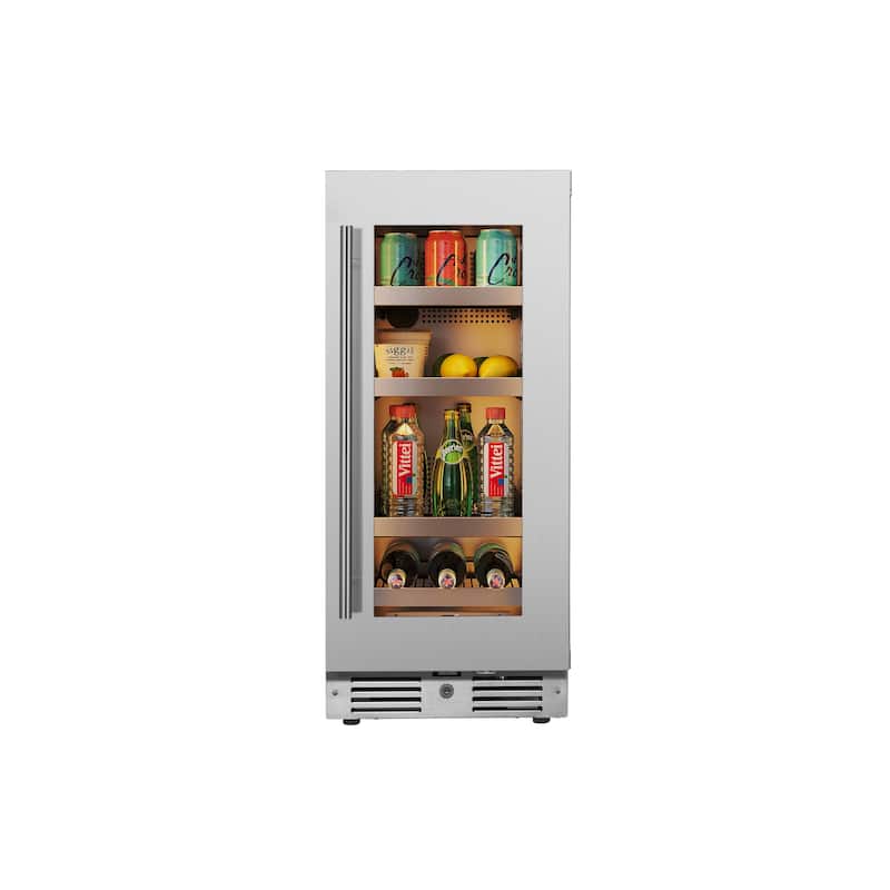 Landmark 15 Inch Wide 63 Can Capacity Beverage Cooler with alternating