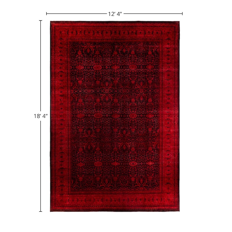 Overdyed, One-of-a-Kind Hand-Knotted Area Rug - Orange - 12' 4" x 18' 4"