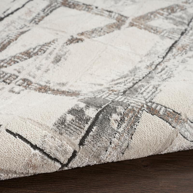 Nourison Desire Indoor Silver Abstract Area Rug