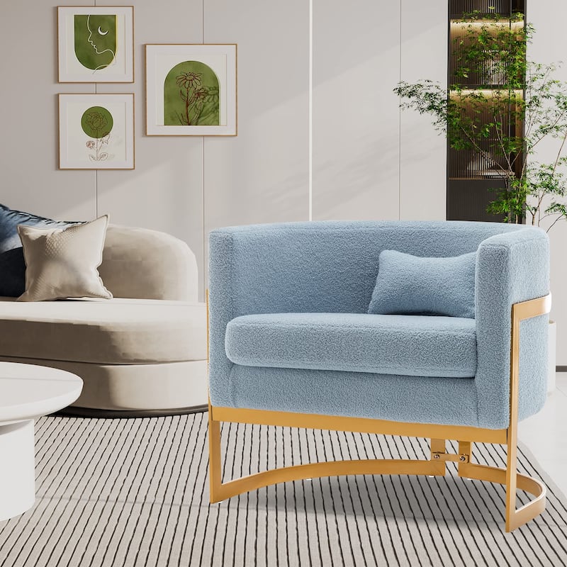 Accent Chair, Velvet Barrel Chair Modern Arm Chair for Living Room
