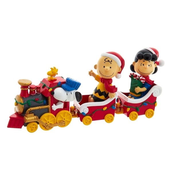 slide 2 of 7, Kurt Adler Battery-Operated Peanuts Musical Train Table Decor