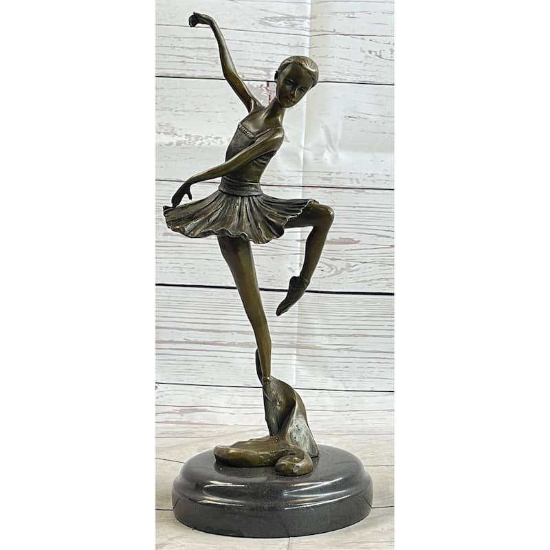 Signed Original Prima Ballerina Dancer Bronze Statue Sculpture Figure 12.5 Inches X 5 Inches