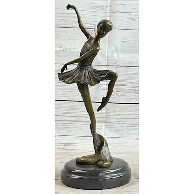 Signed Original Prima Ballerina Dancer Bronze Statue Sculpture Figure 12.5 Inches X 5 Inches