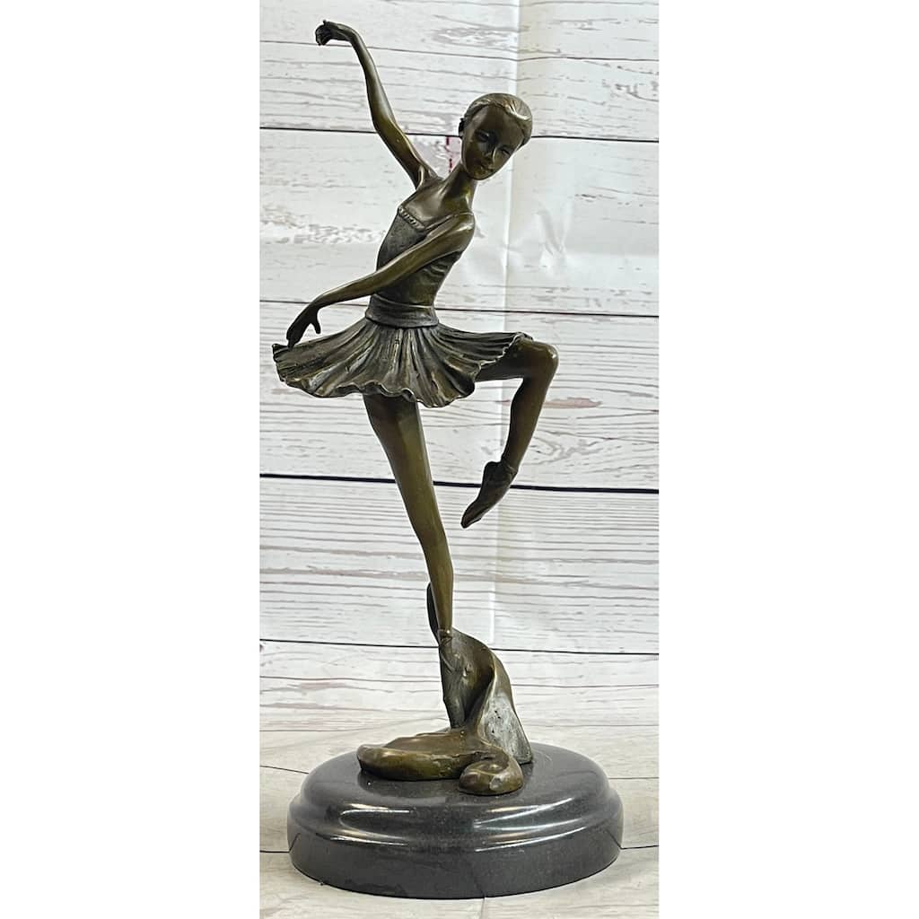 Signed Original Prima Ballerina Dancer Bronze Statue Sculpture Figure 12.5 Inches X 5 Inches