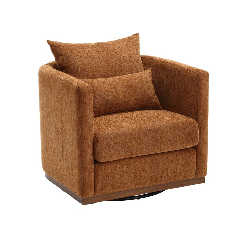360 Degree Swivel Barrel Chair - Chenille Accent Sofa Chair for Living Room