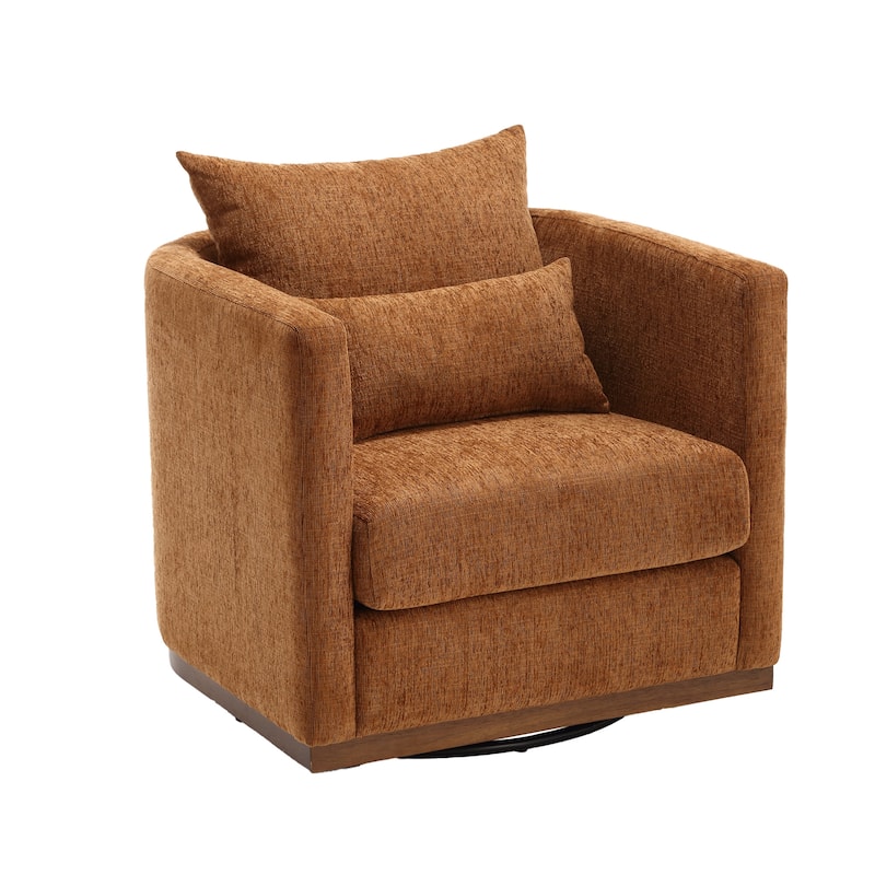 Modern 31.5" Chenille Upholstered 360° Swivel Accent Chair with Sturdy Hardwood Frame for Living Room