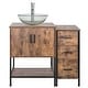 preview thumbnail 20 of 51, 36" Brown Bathroom Vanity Set with Side Cabinet Mid-Century Vanity with Sink & Faucet