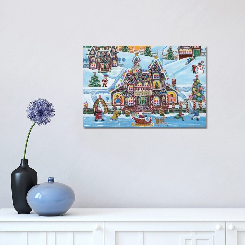 iCanvas "Christmas Gingerbread Inn and Cafe" by Cheryl Bartley Canvas Print