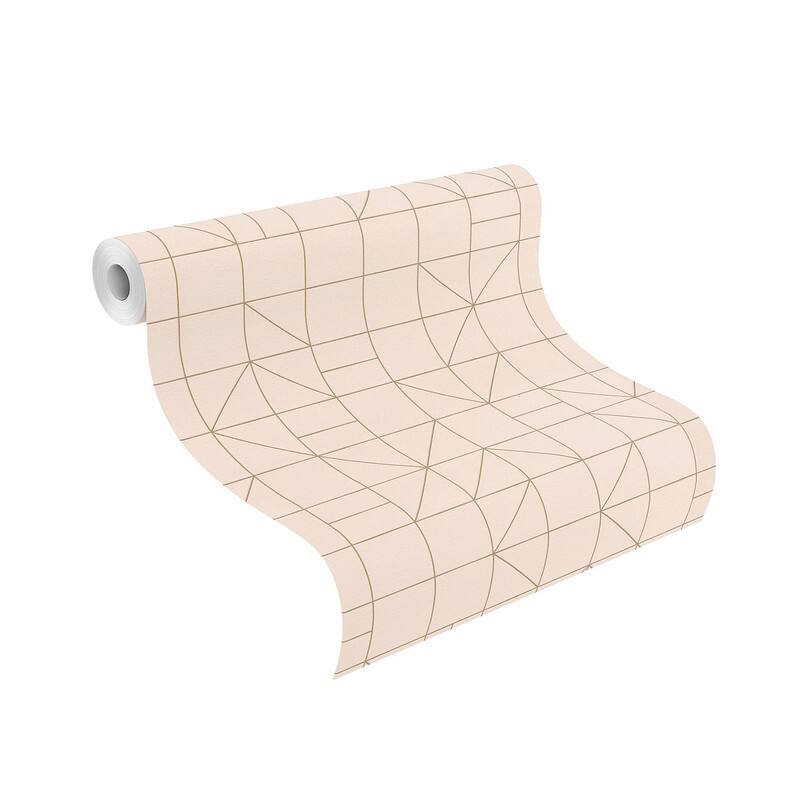 Rasch Teague Light Pink Geometric Wallpaper - 20.5 x 396 x 0.025
