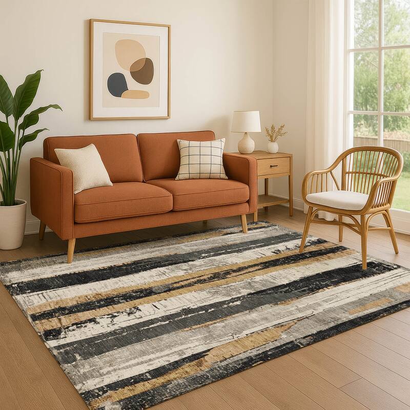 Premium Washable Super Soft Casual Contemporary Mayfield Rug - Taupe - 8' x 10'
