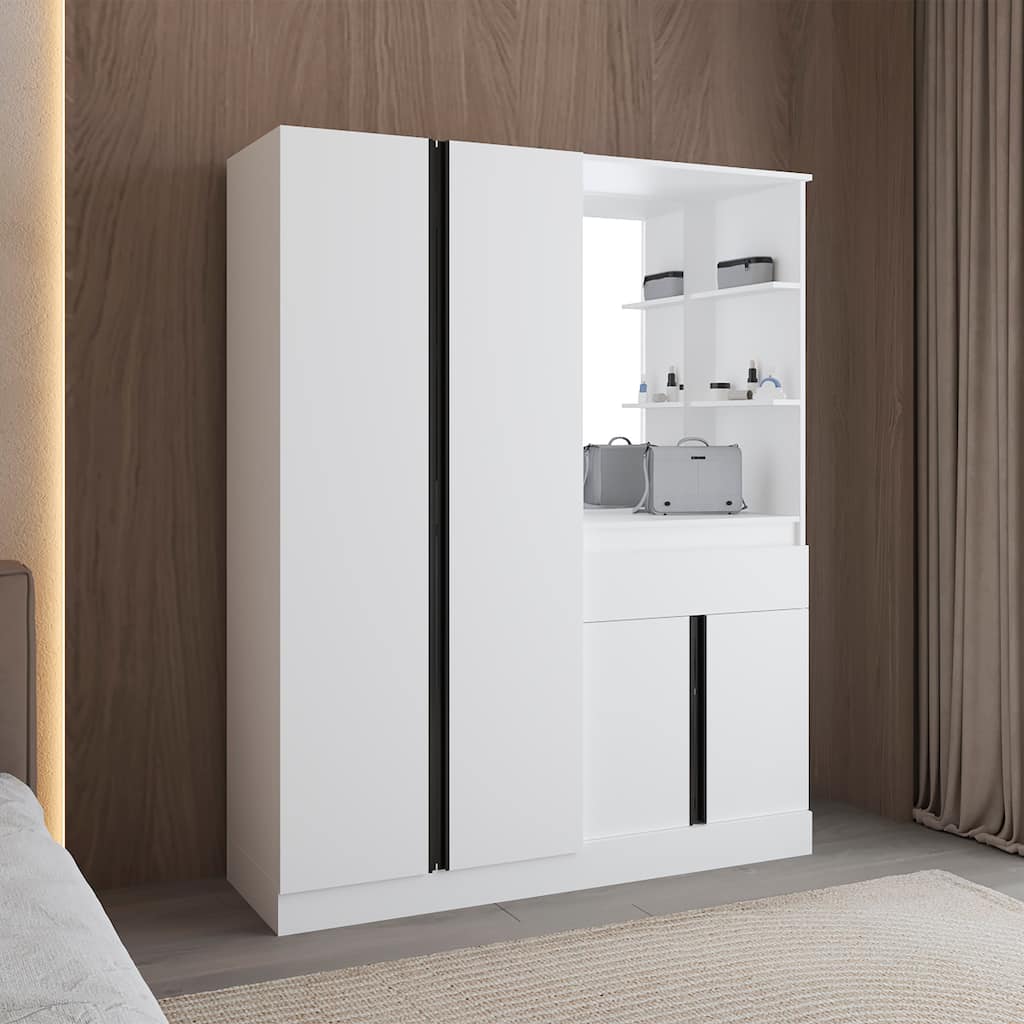 Kamelot Armoire With Hanging Rod White - N/A