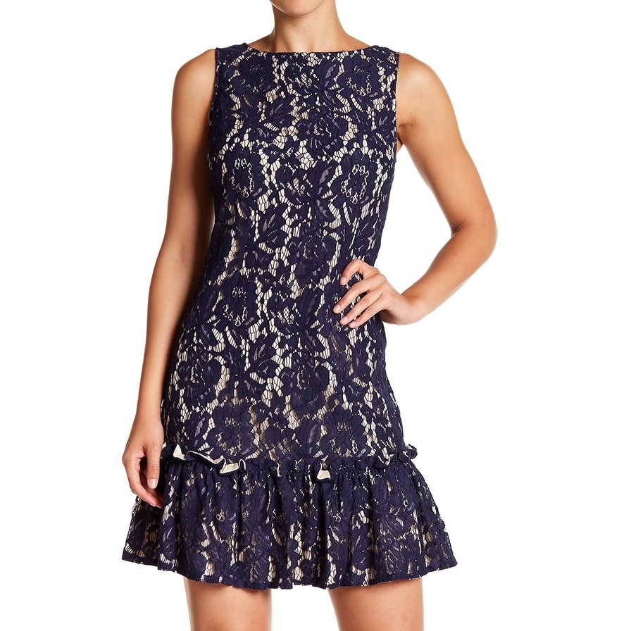 lace flounce shift dress