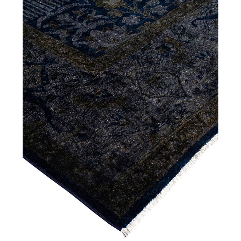 Overdyed One-of-a-Kind Hand-Knotted Area Rug - Navy - 6' 1" x 8' 10"