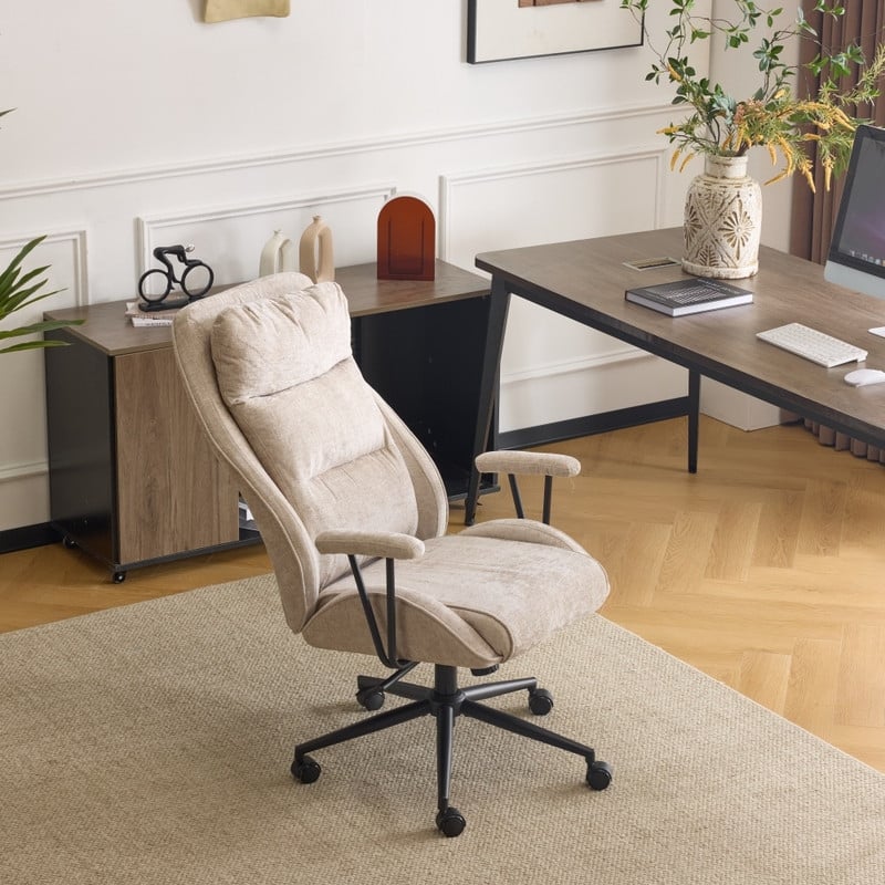 27.2 Inch High Back Adjustable Backrest Swivel Office Chair
