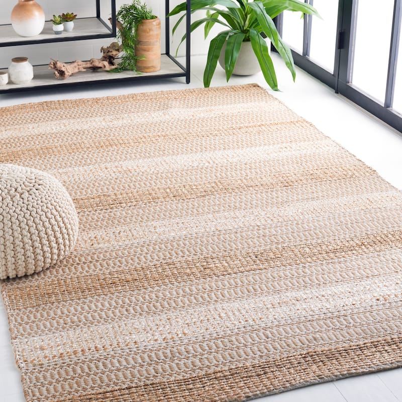 SAFAVIEH Handmade Natural Fiber Galilea Geometric Seagrass Rug - 8' x 10' - Ivory/Natural