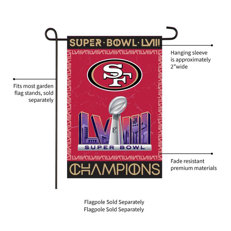 Embossed Suede Flag, Garden Size, San Francisco 49ers