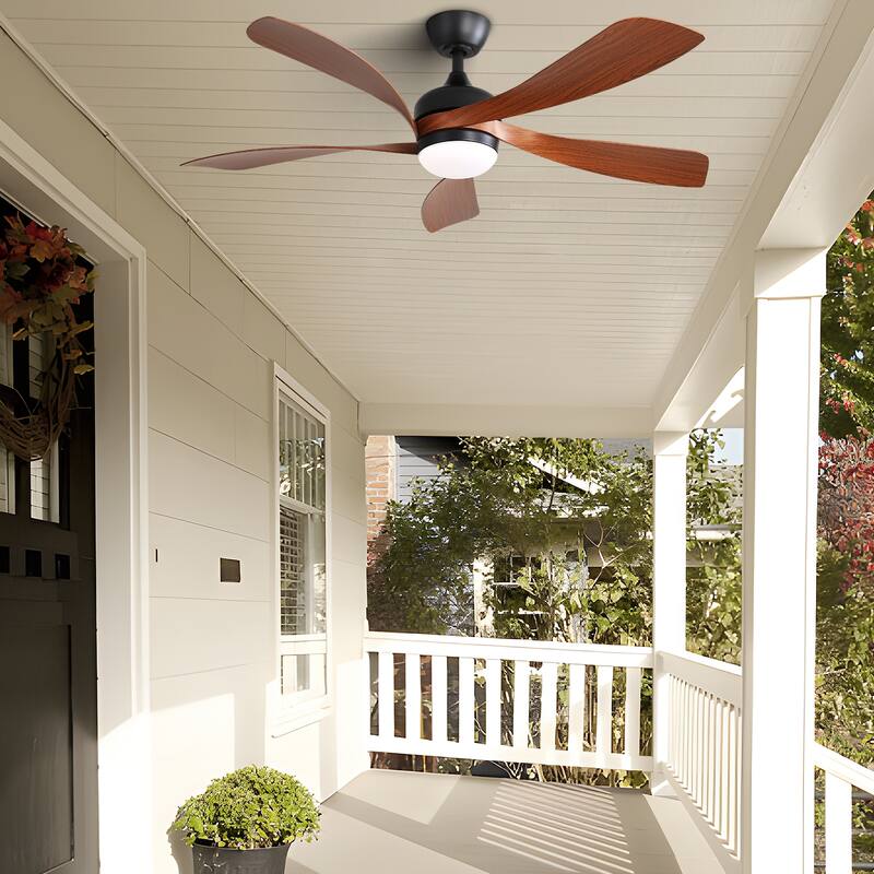 52 Inch Ceiling Fan with Light and Remote for Living Room Bedroom Dining Room Patio Farmhouse - 52 Inches