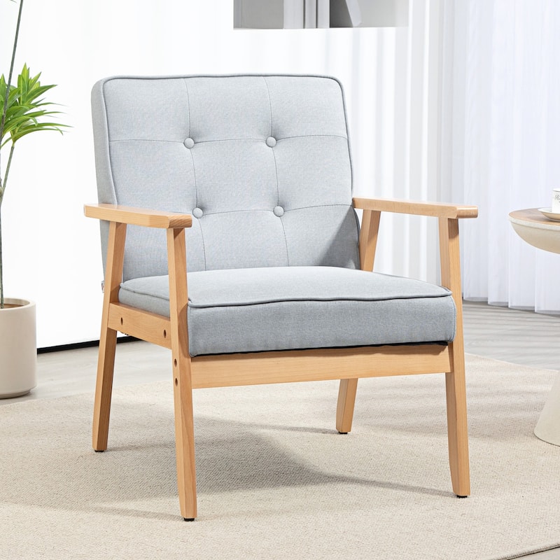 Accent Arm Chair With Upholstered Tufted Back