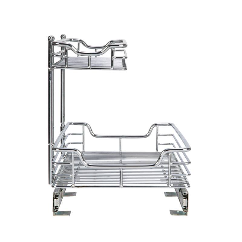 Household Essentials 12-inch Extended Undersink Organizer in Chrome