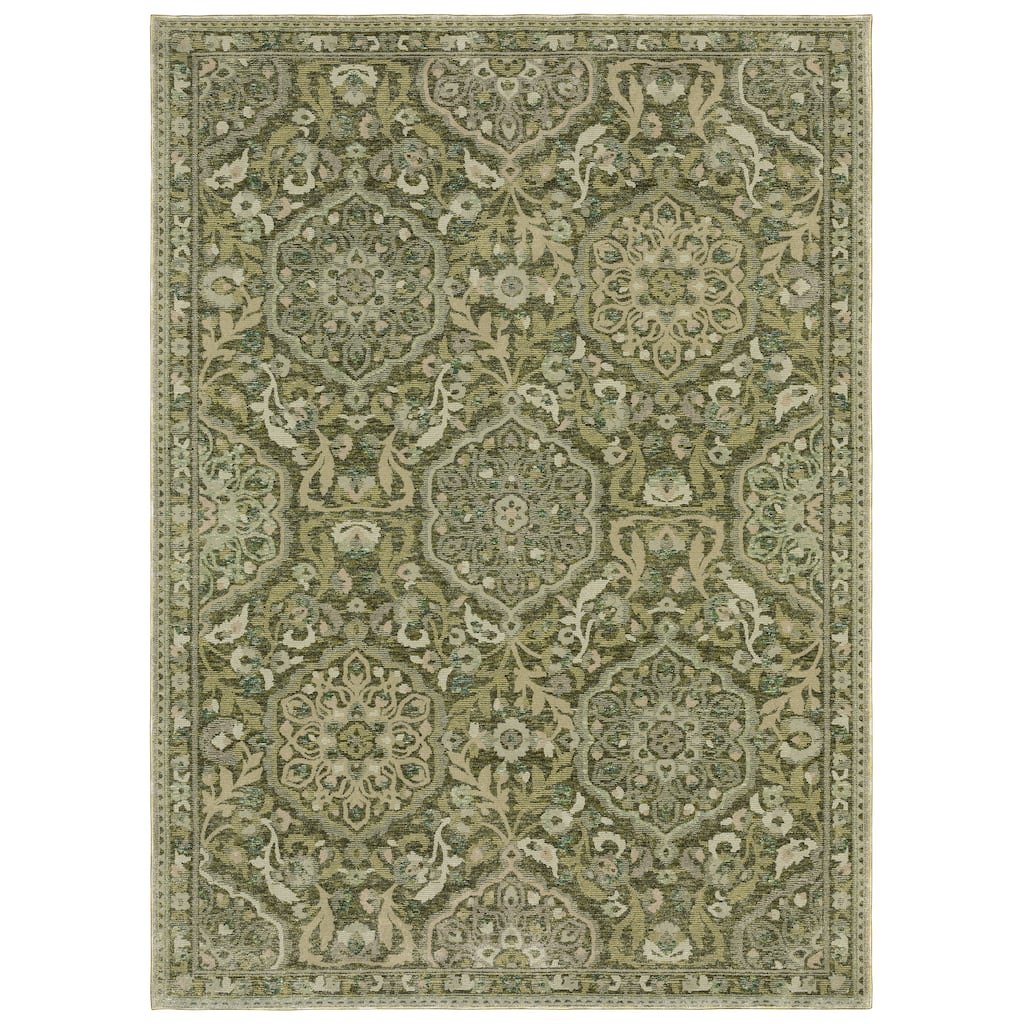 Style Haven Adalynn Vintage Medallions Green/Gold Area Rug