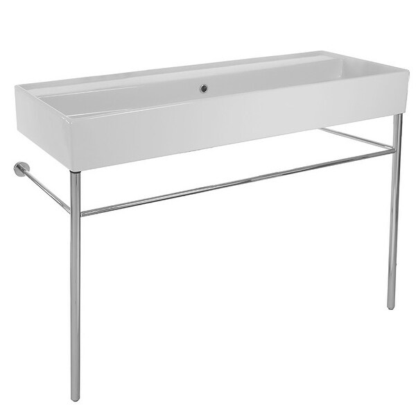 Nameeks 8031/R-120B-CON Scarabeo 47-1/5" Ceramic Trough Style Bathroom Sink For Console Installation