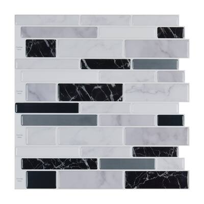 Art3d 12"x12" Vinyl Peel and Stick Backsplash Tile Marble Look(10-Pack)