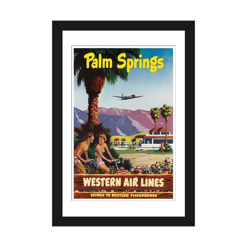 iCanvas "Palm Springs - Western Airlines, Skyway To Western Playgrounds" by Unknown Artist