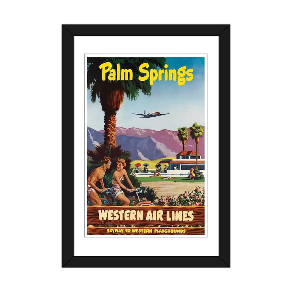 iCanvas "Palm Springs - Western Airlines, Skyway To Western Playgrounds" by Unknown Artist