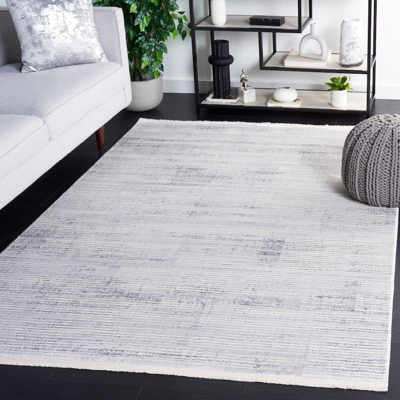 SAFAVIEH Whisper Arnhildur Modern Rug - 6'7" Square - Grey/Ivory
