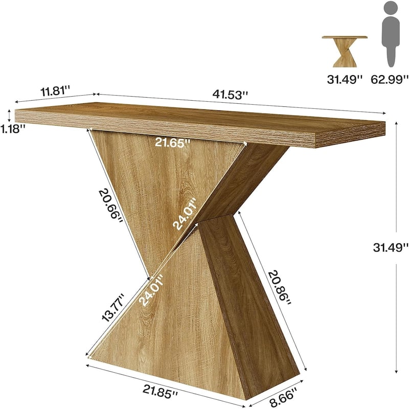 41.5" Entryway Console Table, Farmhouse Narrow Sofa Table Behind Couch - 41.5" L x 11.81" W x 31.49" H
