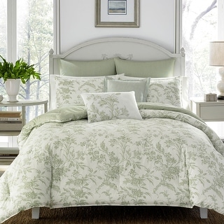 Laura Ashley Natalie Green Cotton Duvet Cover Set