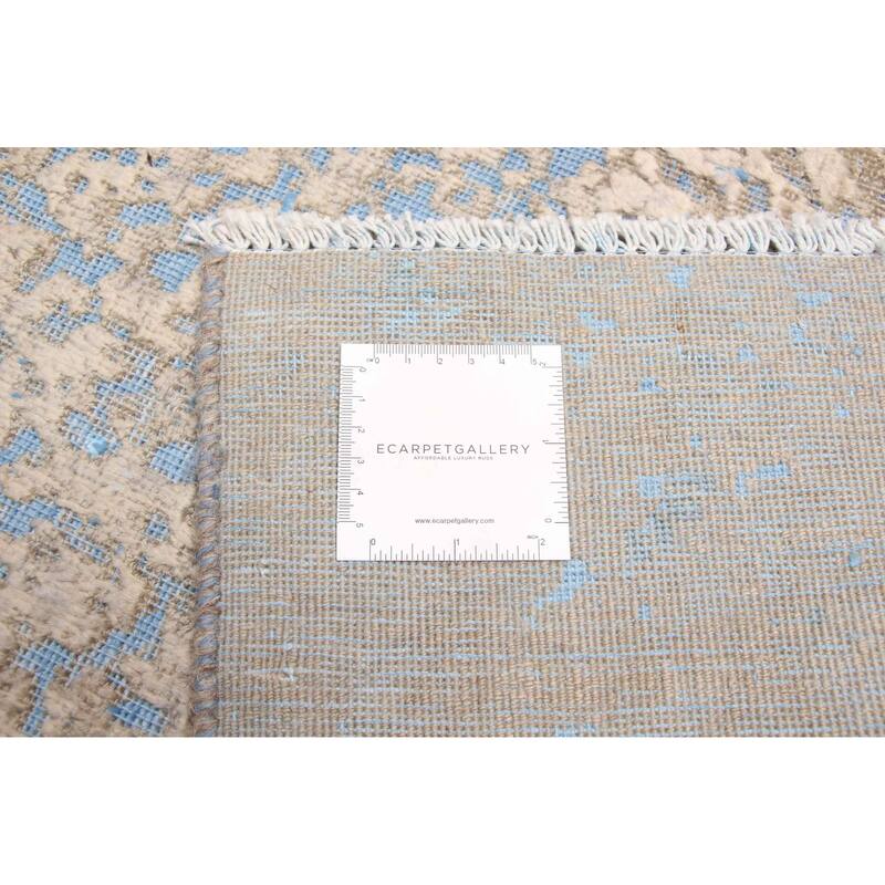 ECARPETGALLERY Hand-knotted Color Transition Beige, Light Blue Wool Rug - 4'9 x 6'4